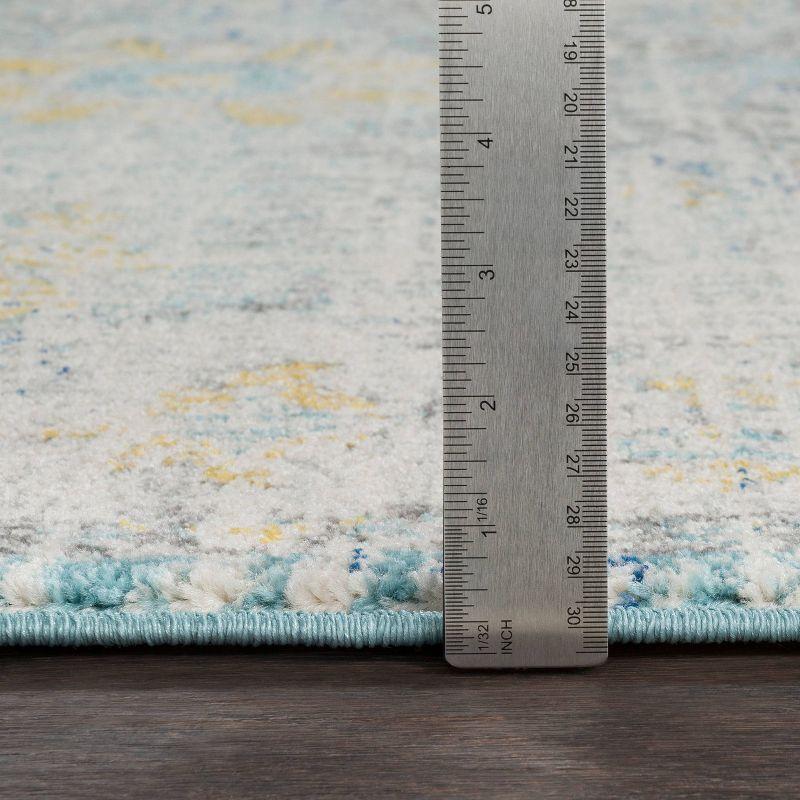 Gray Synthetic Easy Care Stain-Resistant Area Rug Runner 31" x 7"