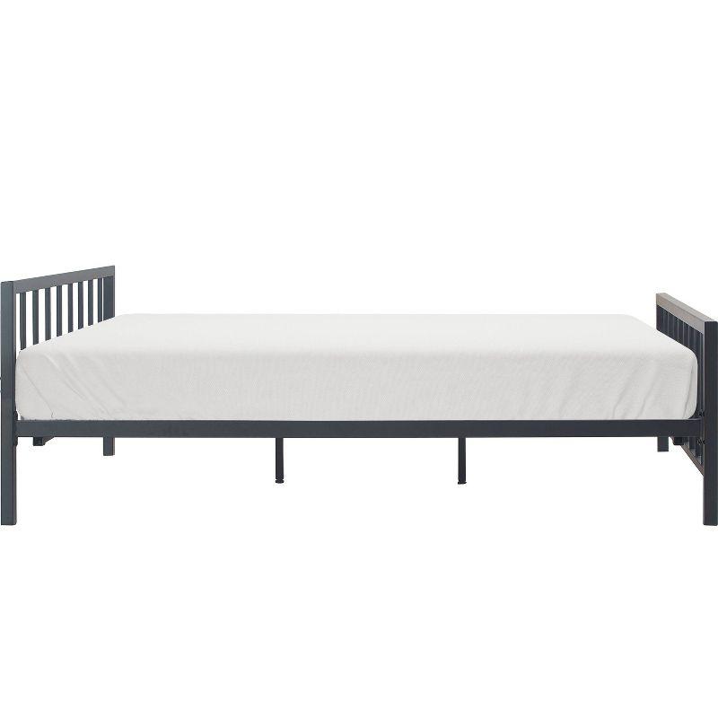 ClickDecor Evans Platform Bed Frame with Matte Black Metal Headboard