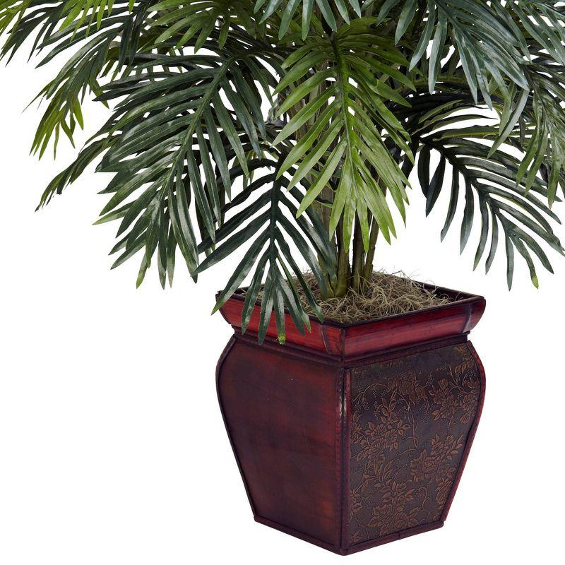 Nearly Natural Green Silk Areca Palm in Decorative Planter