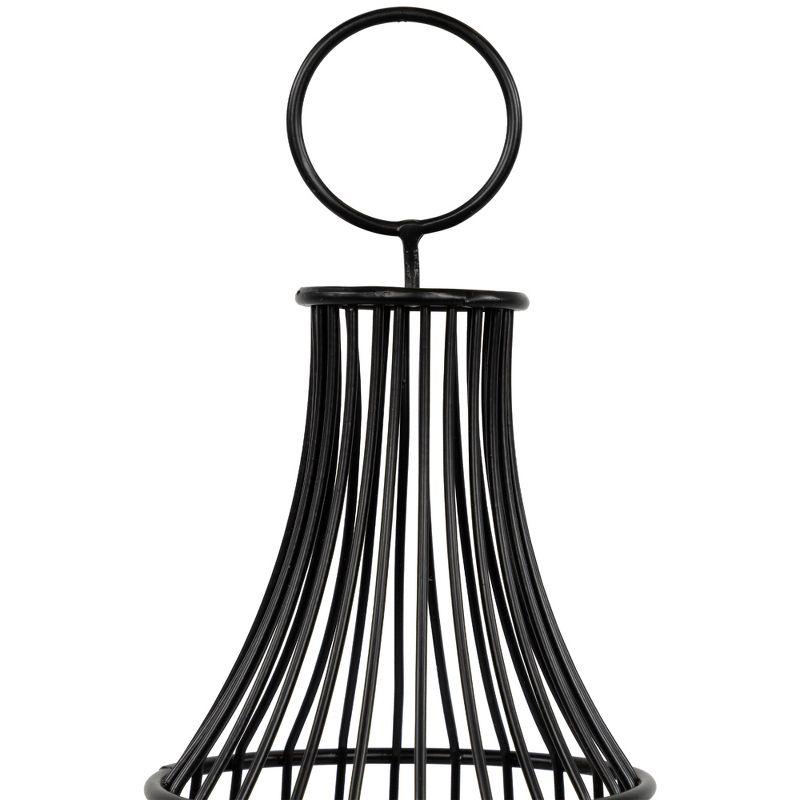 Northlight Metal Cage Hurricane Pillar Candle Holder - 14" - Black