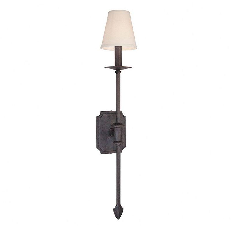 Troy Lighting 30" Black Iron Wall Sconce with Shade