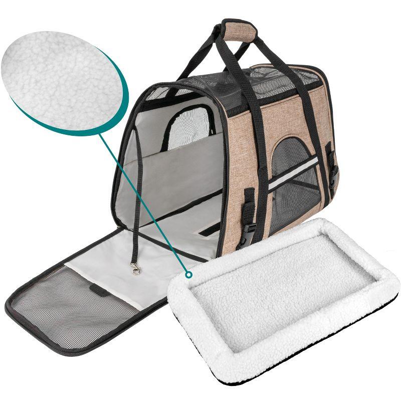 PetAmi Airline Approved Pet Carrier for Cat Dog, Soft Sided Travel Supplies Accessories, Ventilated Carrying Bag Kitten Puppy (Heather Taupe, Small)