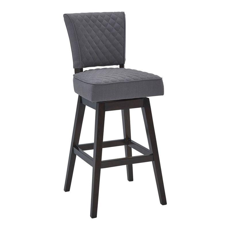 26" Gia Tufted Swivel Counter Height Barstool with Espresso Finish - Armen Living