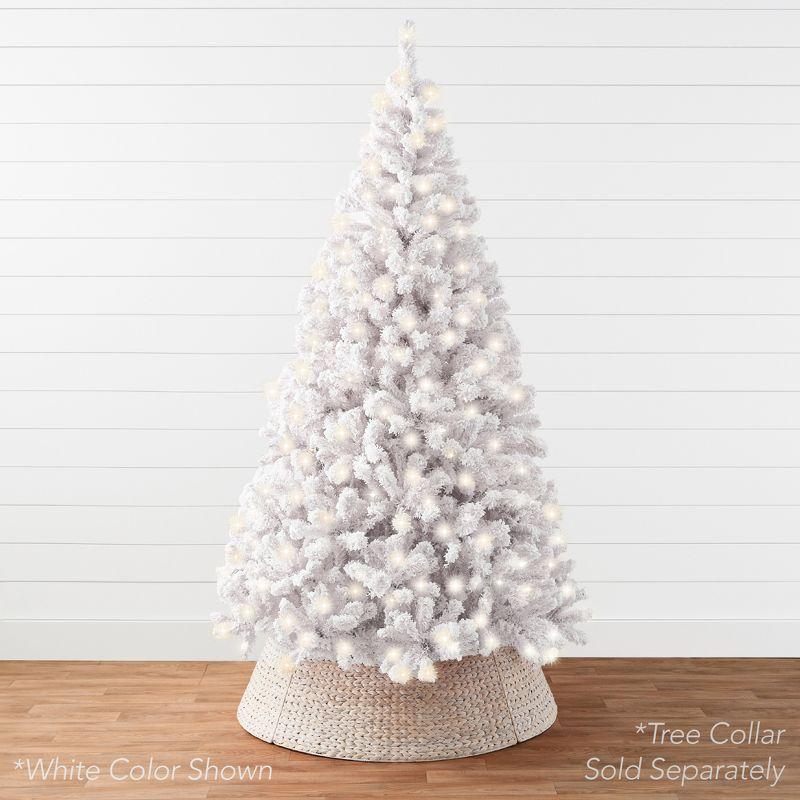 Best Choice Products 6ft Pre-Lit Sage Green Christmas Pine Tree w/ Flocked Branches, 250 Warm-White Lights