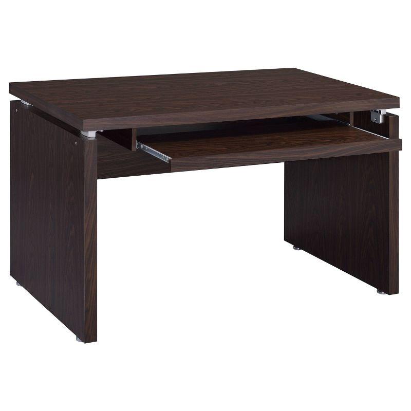 Transitional Medium Oak Home Office Desk with Keyboard Tray