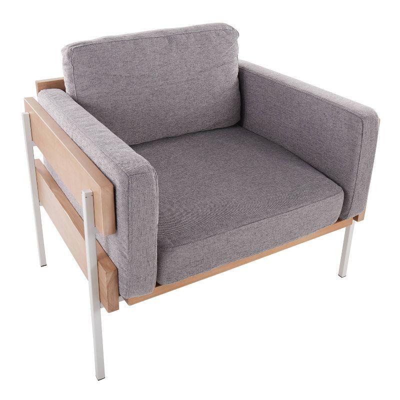 Kari Accent Chair White/Natural/Light Gray - LumiSource: Upholstered, Metal Frame, Removable Cushions