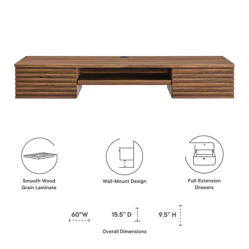 Modway Modway Render Wall Mount Wood Office Desk