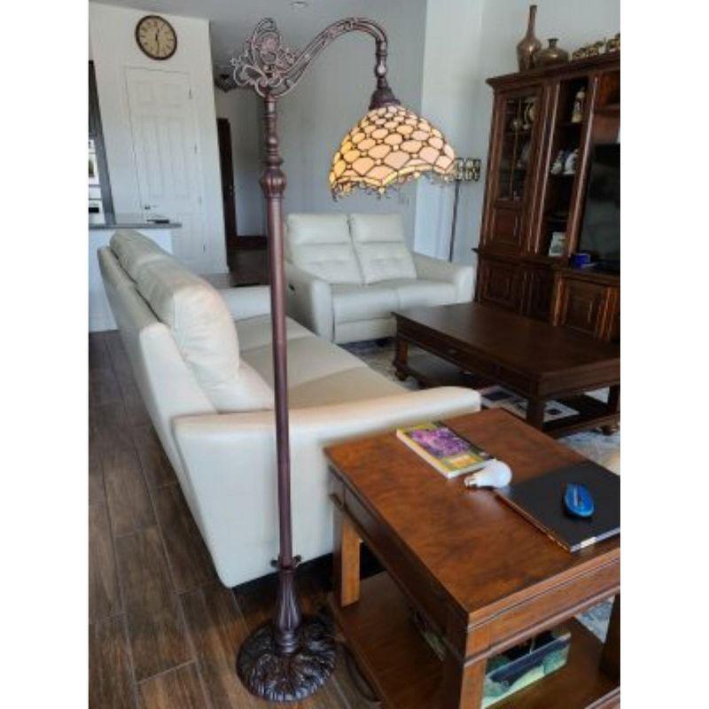 Amora Lighting Tiffany Style Jeweled Reading Floor Lamp 62" High
