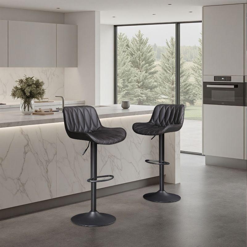 17 Stories Set of 2 Open Backrest Adjustable Swivel Barstools