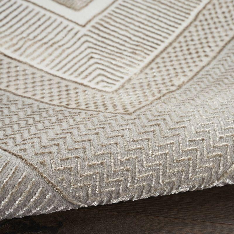 Nourison Glam 7'10" x 9'10" Ivory Modern Indoor Rug
