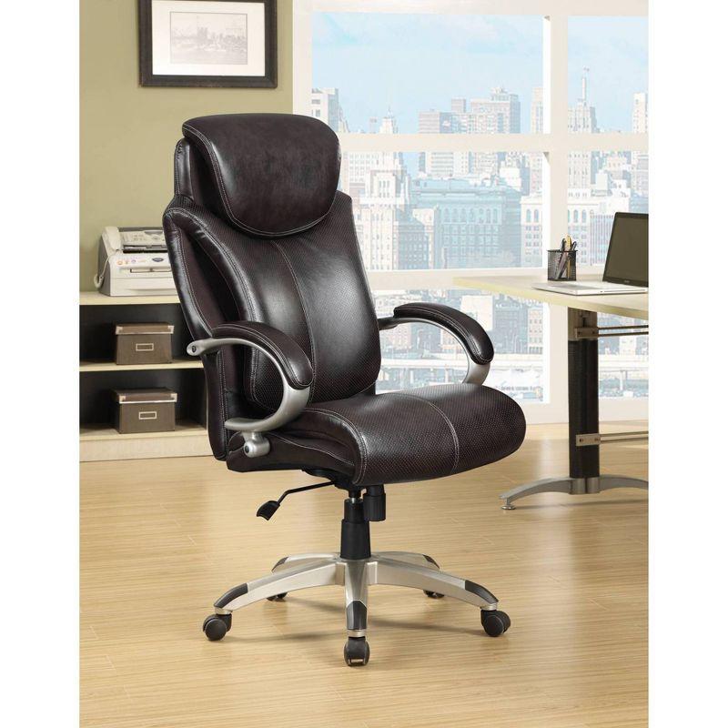 Roasted Chestnut Bonded Leather Executive Swivel Chair with AIR Lumbar Support