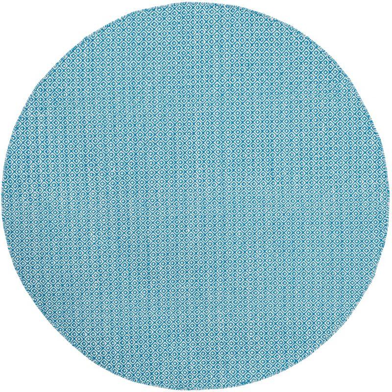 Montauk MTK717 Hand Woven Area Rug - Ivory/Blue - 6' Round - Safavieh.