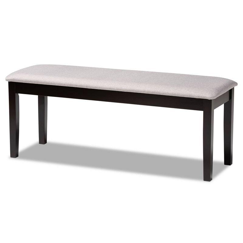 Teresa Fabric Upholstered and Wood Dining Bench Gray/Dark Brown - Baxton Studio