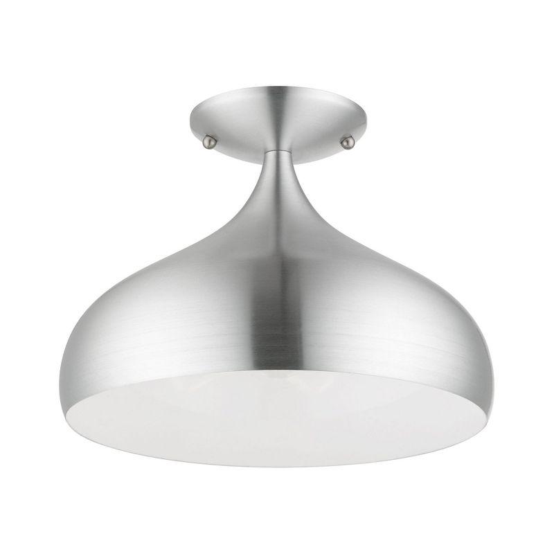 Livex Lighting Amador 1 - Light Semi-Flush Mount in  Brushed Aluminum
