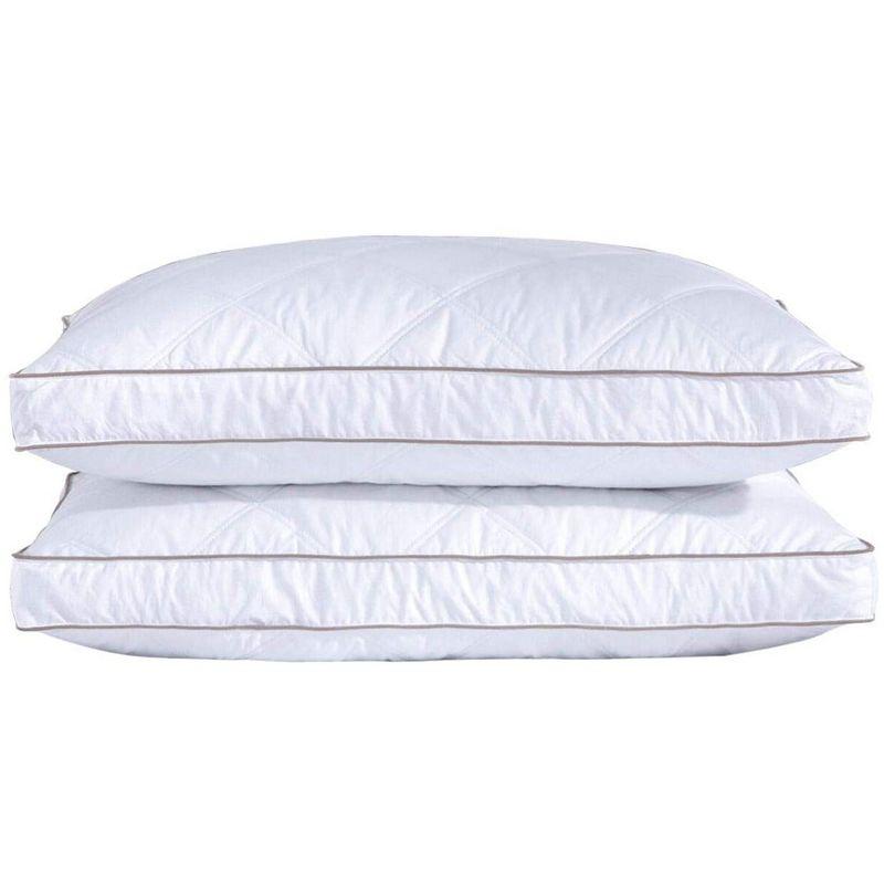 White Goose Feather and Down Hypoallergenic Pillows, Set of 2