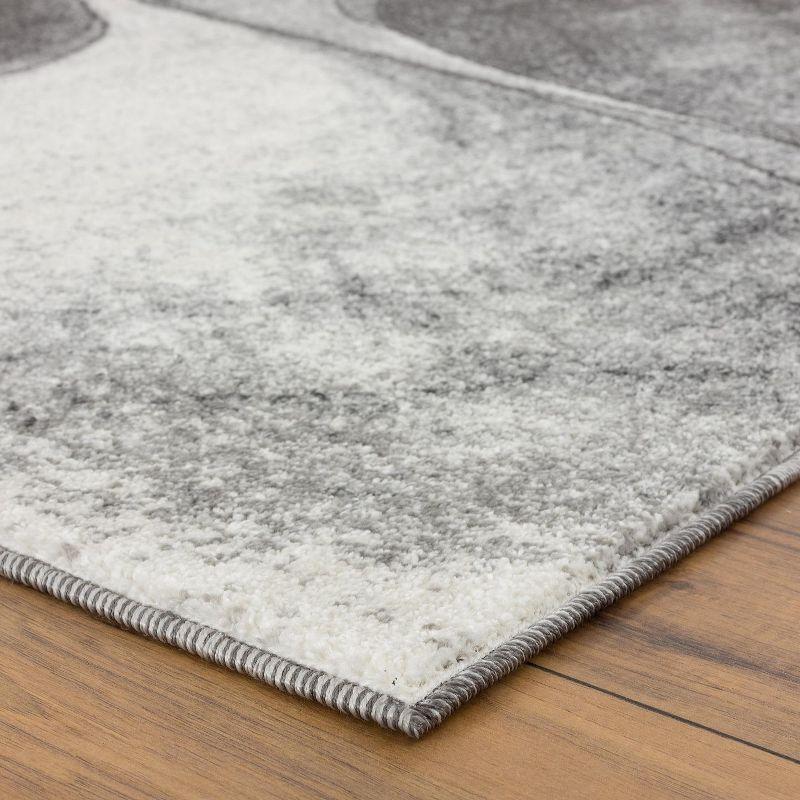 Spiral Abstract Elegance Gray 5' x 7' Synthetic Area Rug