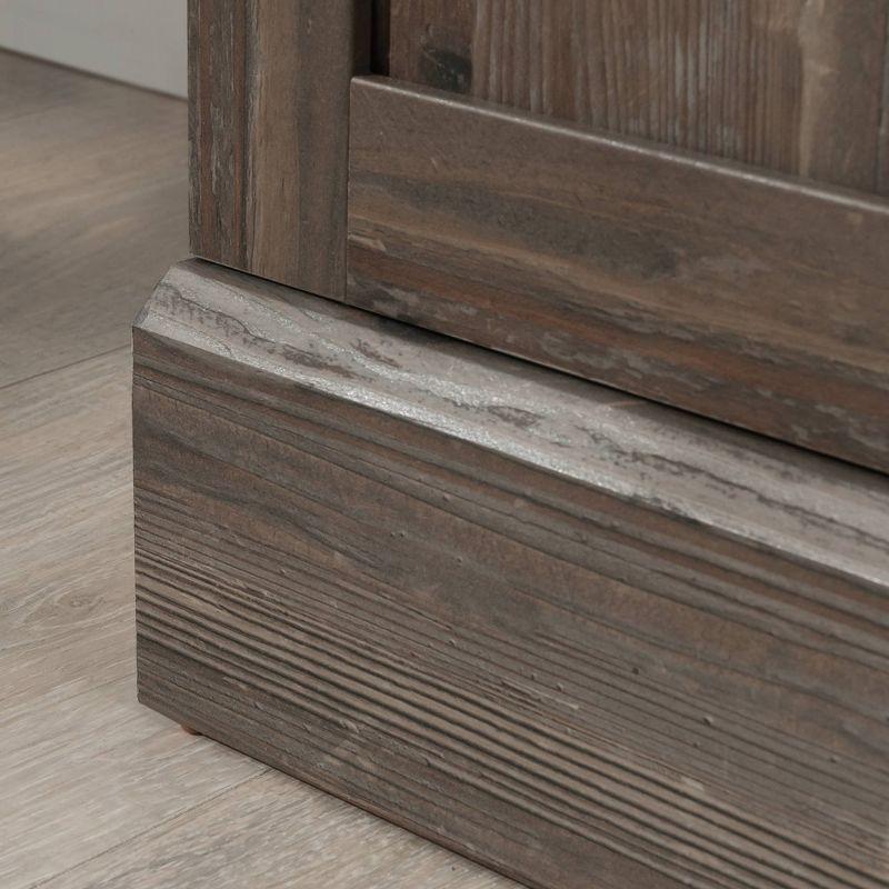 Sauder 70.866" Aspen Post Library Shelf with 2 Doors Pebble Pine