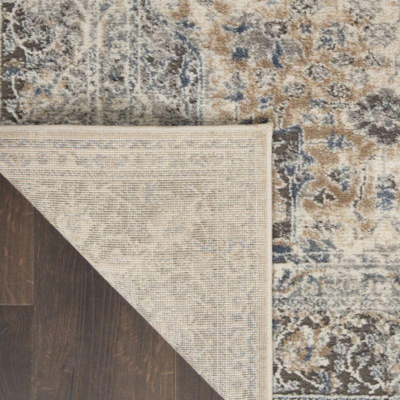 Concerto Vintage Medallion Beige & Grey Hand-Knotted Area Rug