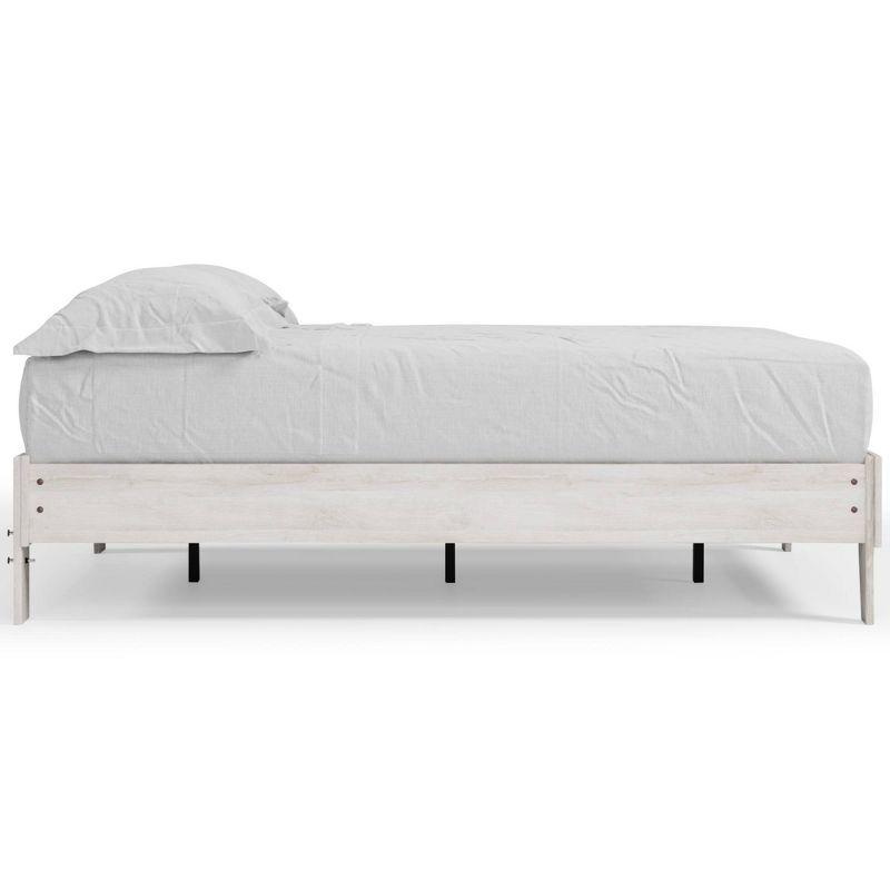 Full Shawburn Platform Bed Whitewash - Signature Design by Ashley: Chic Vintage Casual Style, No Box Spring Needed