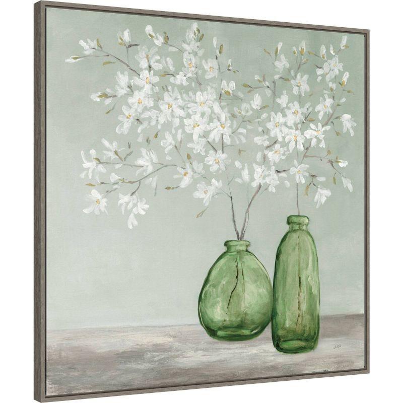 Amanti Art 30" x 30" Spring Delight Green by Julia Purinton : Canvas, Botanical Theme, Polystyrene Frame