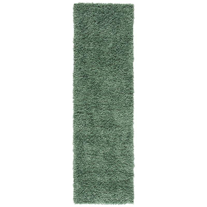 August Shag AUG200 Power Loomed Indoor Runner Rug - Green - 2'x11' - Safavieh