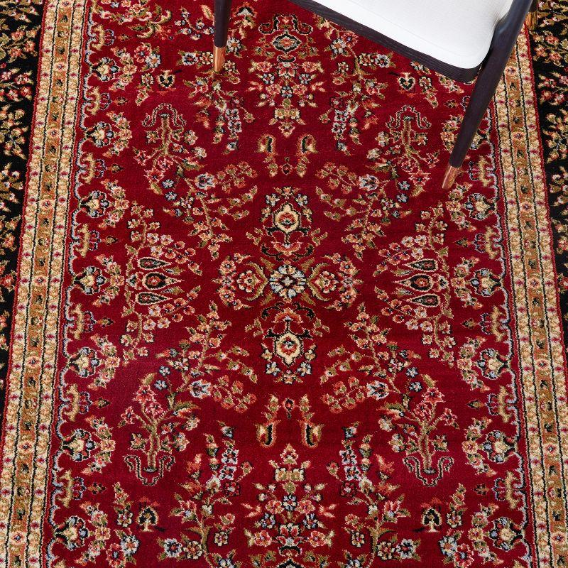 Lyndhurst Sarouk LNH331 Power Loomed Area Rug - Red/Black - 6'x6' - Safavieh