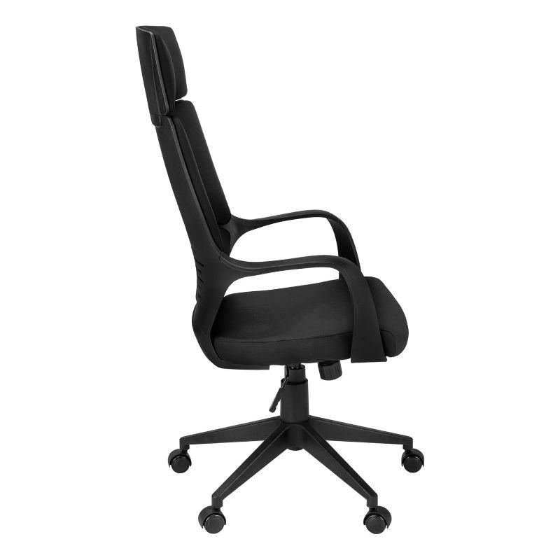 Monarch Specialties Office Chair Adjustable Height Swivel Ergonomic Armrests Computer Desk Work Metal Fabric White Grey Contemporary Modern