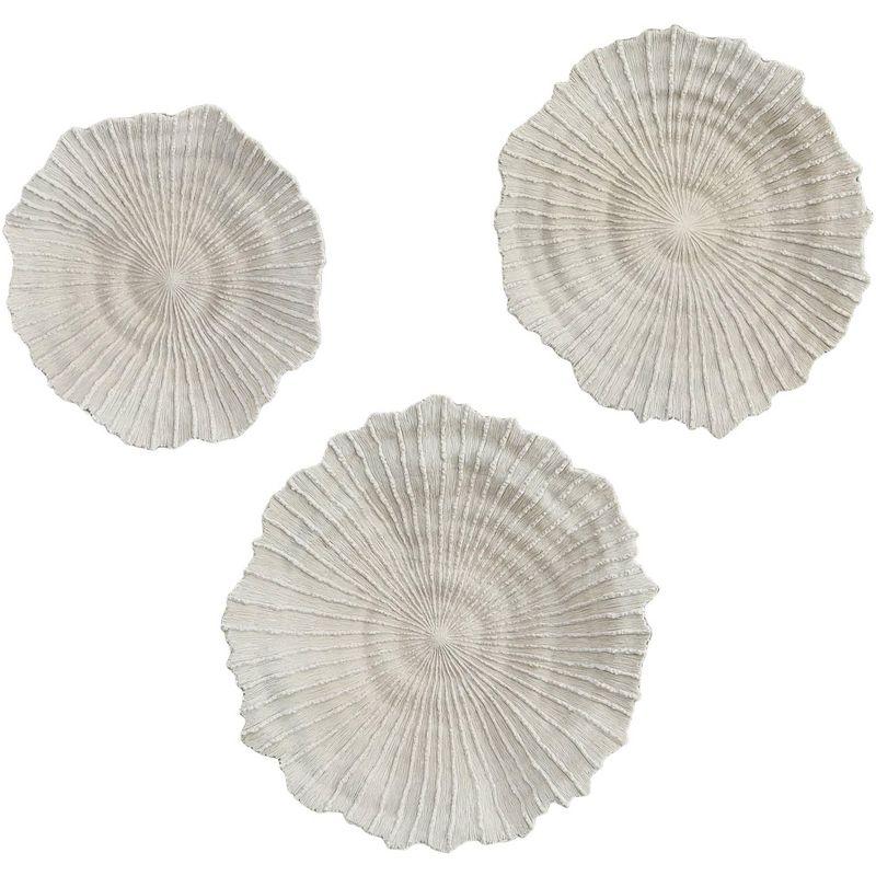 Ivory and Tan Coral Resin 3-Piece Wall Decor Set