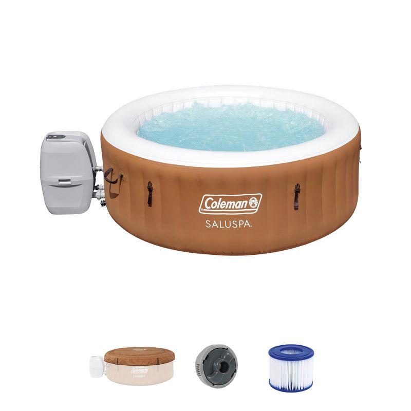 Coleman Ponderosa Round Orange Inflatable Hot Tub with 120 Jets