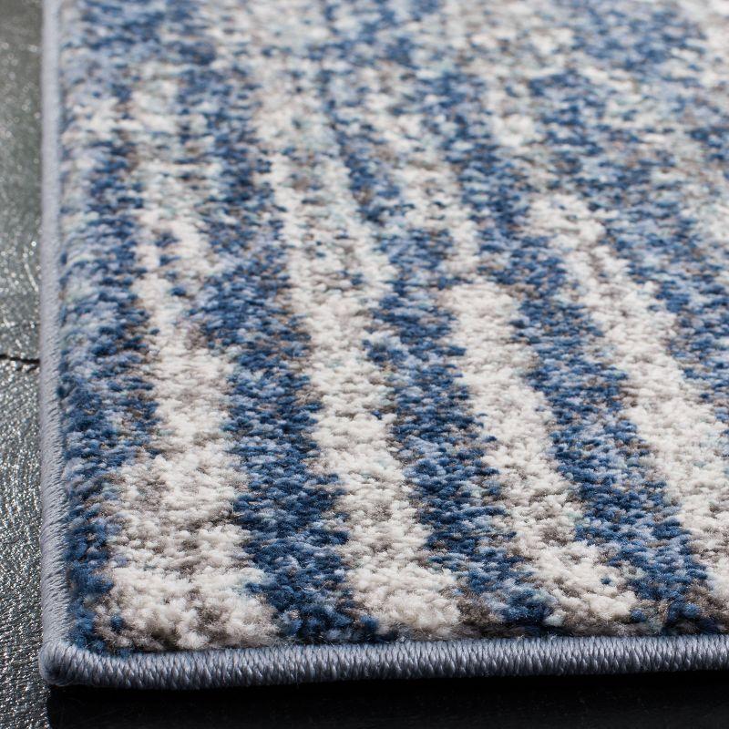 Celestial Charm Navy & Light Grey Synthetic Runner Rug - 26" x 8"