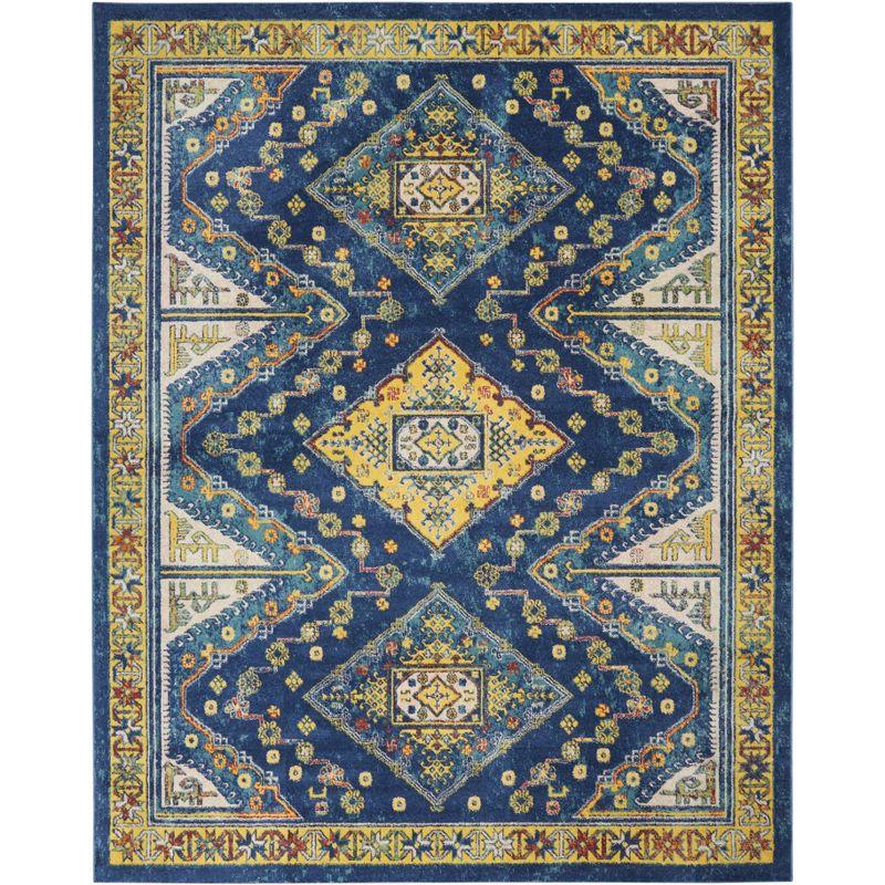 Nourison Allur Diamonds Geometric Indoor Area Rug Navy Multicolor 7'10" x 9'10"