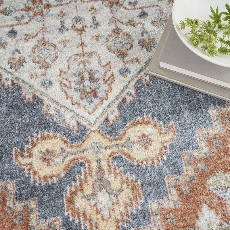 Nourison Astra Machine Washable Vintage Persian Indoor Rug Denim Multi 5'3" x 7'