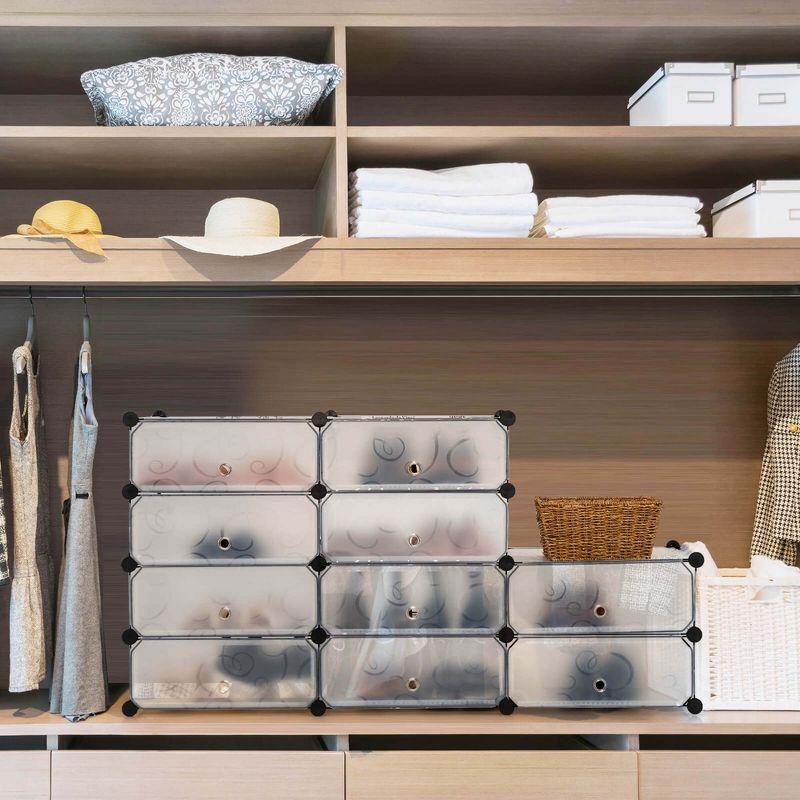 Costway Shoe Rack 12-Cube DIY Plastic Shoe Cabinet Multi Use Modular Closet Shelf White
