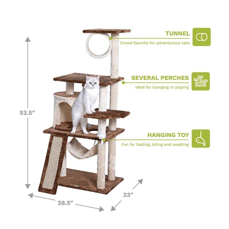 Go Pet Club 53" Kitten Cat Tree Condo with Scratching Board F711