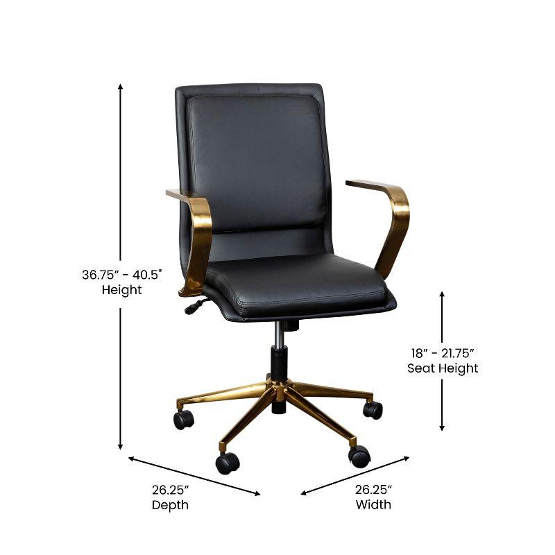 Flash Furniture Mid-Back Designer Upholstered Swivel Executive Office Chair with Armrests by Flash Furniture
