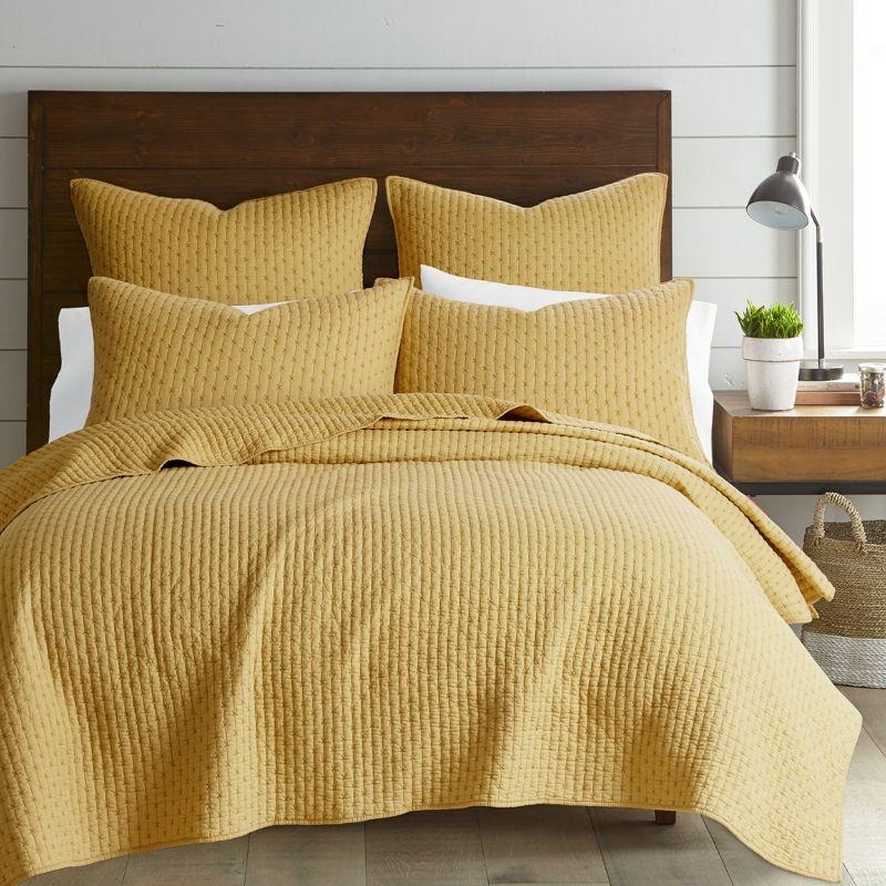 Cross Stitch Ochre Twin Quilt Set - Levtex Home