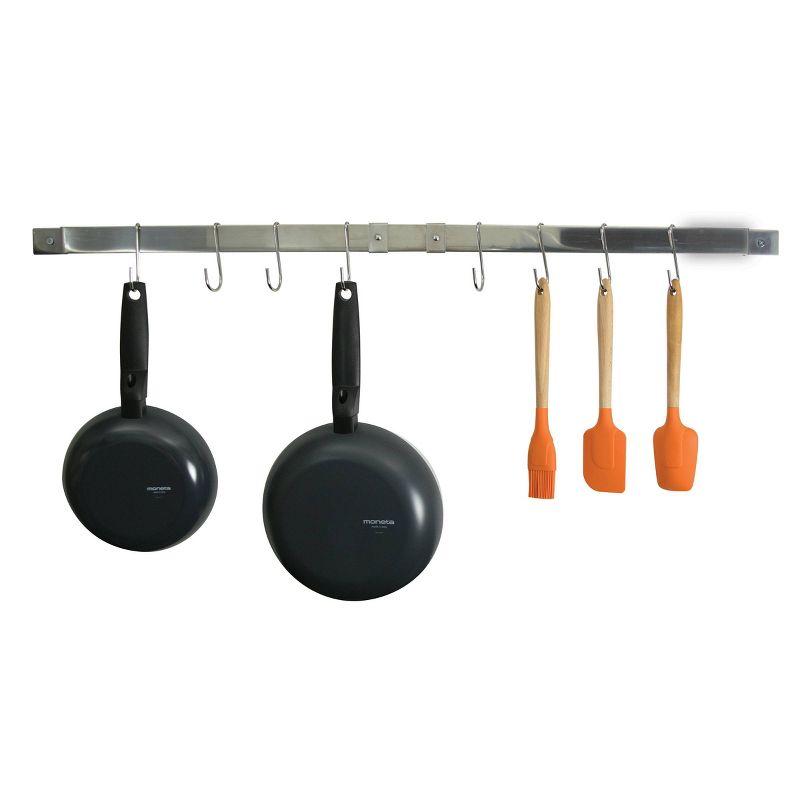 Stainless Steel Adjustable Wall-Mounted Pot Rack Bar