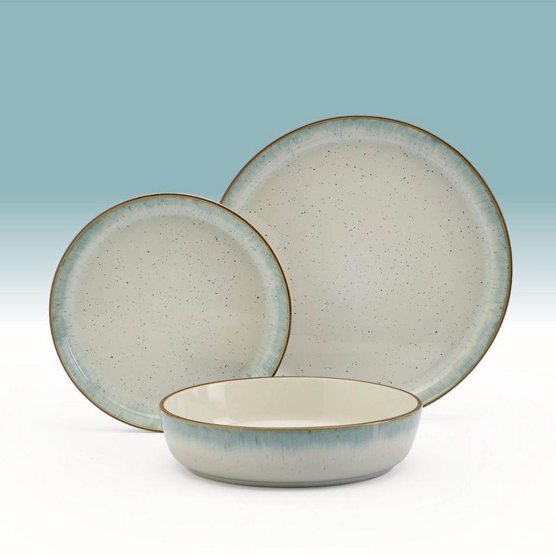 Hanover Sea 12-Piece Ceramic Dinnerware Set in Turquoise