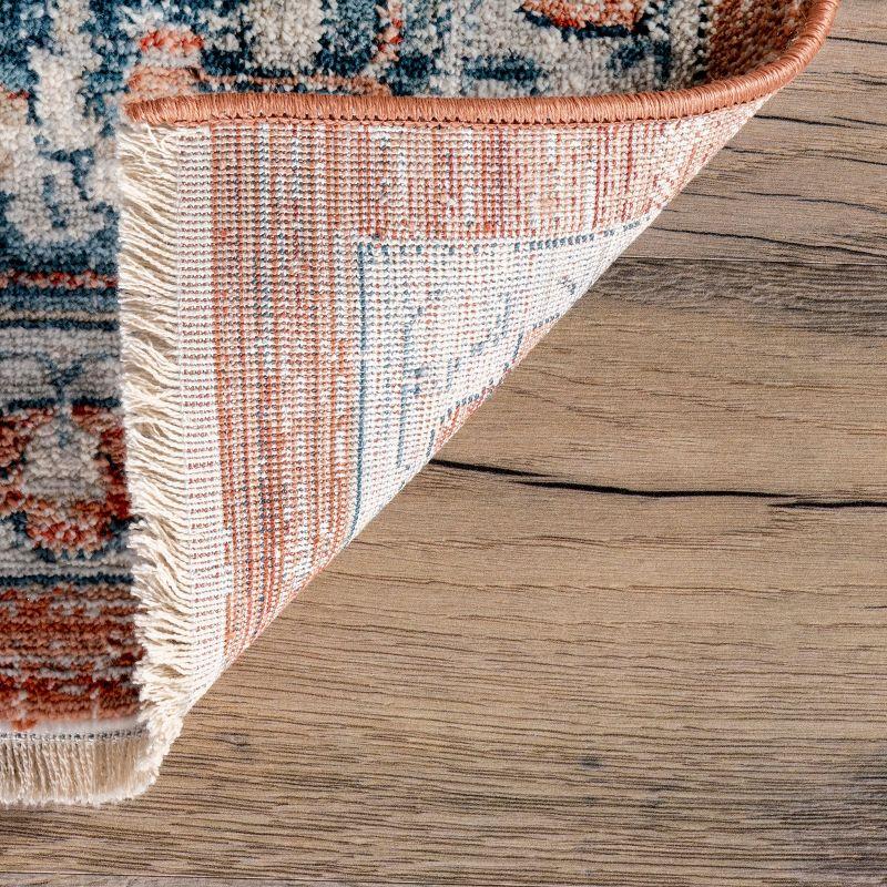 Nuloom Zara Medallion 2x6 Runner Indoor Area Rug for Living Room Bedroom Dining Room Entryway Hallway Kitchen, Rust/Blue