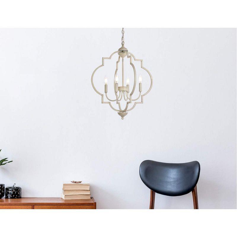 Elegant Lighting Sandara 4 lights pendant in weathered dove