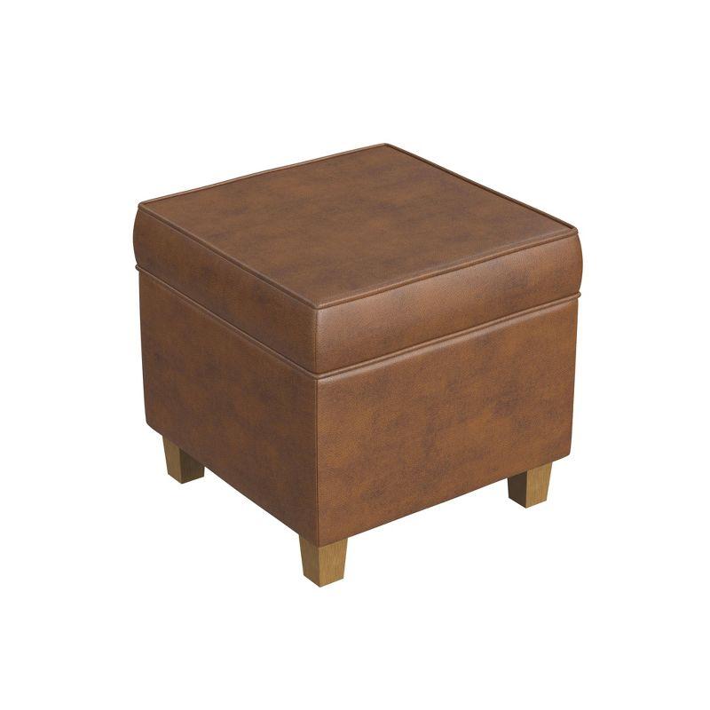 Cole Classics Square Storage Ottoman with Lift Off Top - HomePop