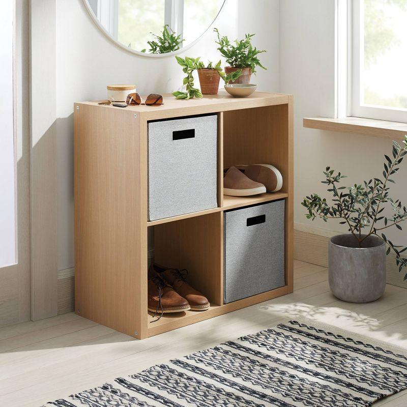 Natural 4-Cube Organizer Shelf Unit