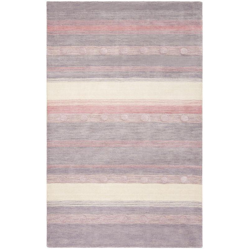 Safavieh Kids SFK801 Hand Loomed Indoor Area Rug - Light Purple/Ivory - 5'x8' - Safavieh