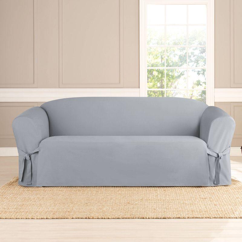 Pacific Blue Heavyweight Cotton Duck Sofa Slipcover