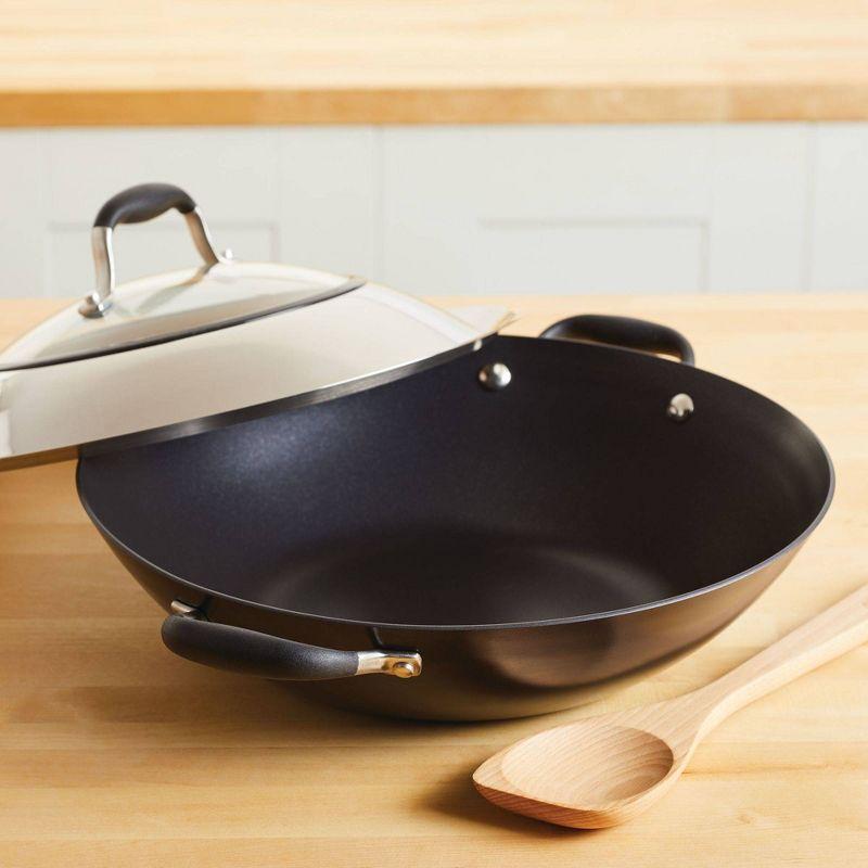 Anolon Advanced Home Hard Anodized Nonstick Wok with Side Handles and Lid, 14 Inch