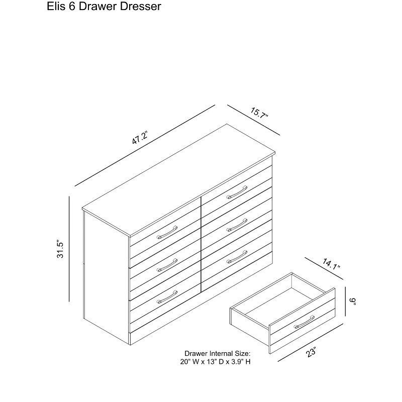 Galano Elis 6 Drawer 47.2 in. Wide Dresser (Sturdy, Effortless Assembly with Interlocking Drawers)