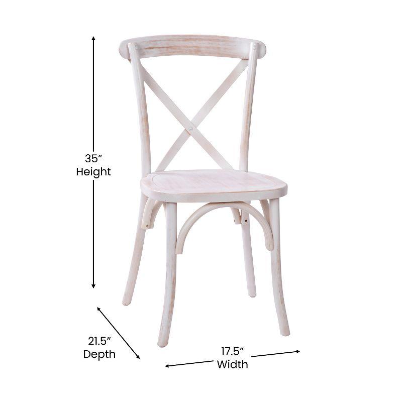 Merrick Lane X-Back Bistro Style Wooden High Back Dining Chair in Lime Wash