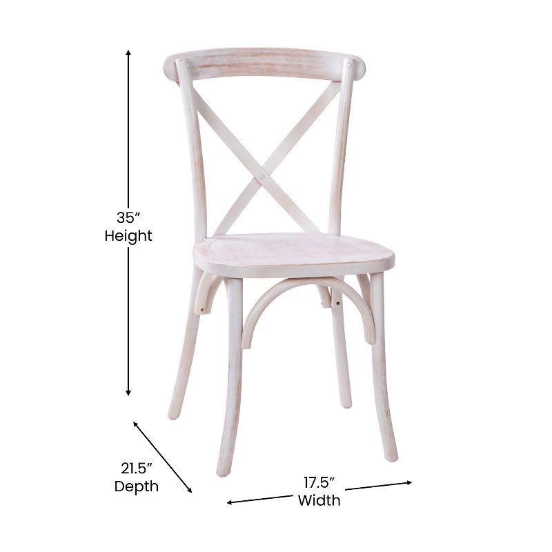 Lime Wash High Back Cross X Wood Dining Chair