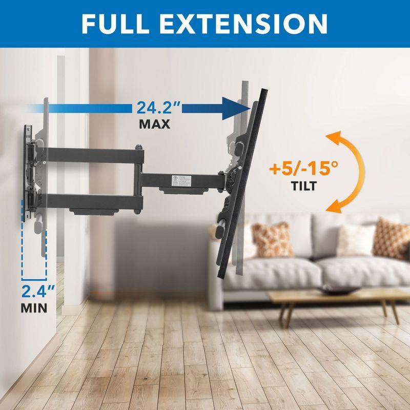 Mount-It! UL Certified Heavy Duty Full Motion TV Wall Mount For 37- 80 in. Flat Screen TVs, Wall Mount Bracket Max VESA 600x400, Holds up to 110 Lbs.