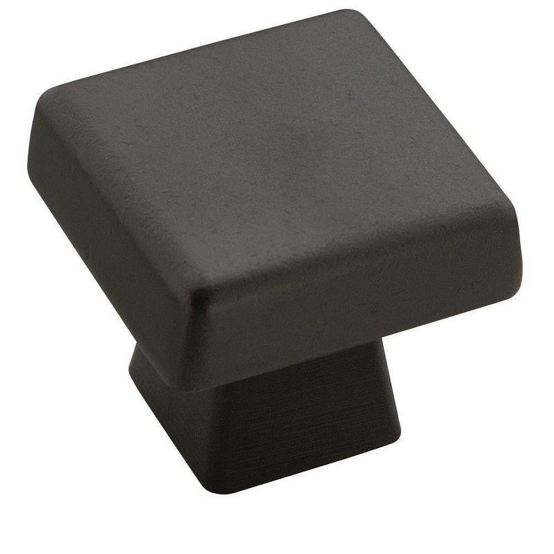 Black Bronze Square Modern Cabinet Knob with Mounting Hardware